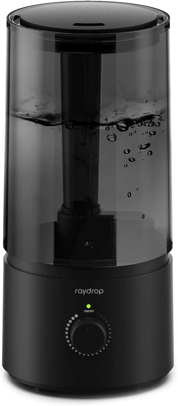 raydrop Humidifiers for Bedroom, Cool Mist Humidifiers for Babies, 1.70L Quiet Ultrasonic Humidifier, Space-Saving, Filterless, Auto Shut Off – (0.45 Gallon, US 110V)