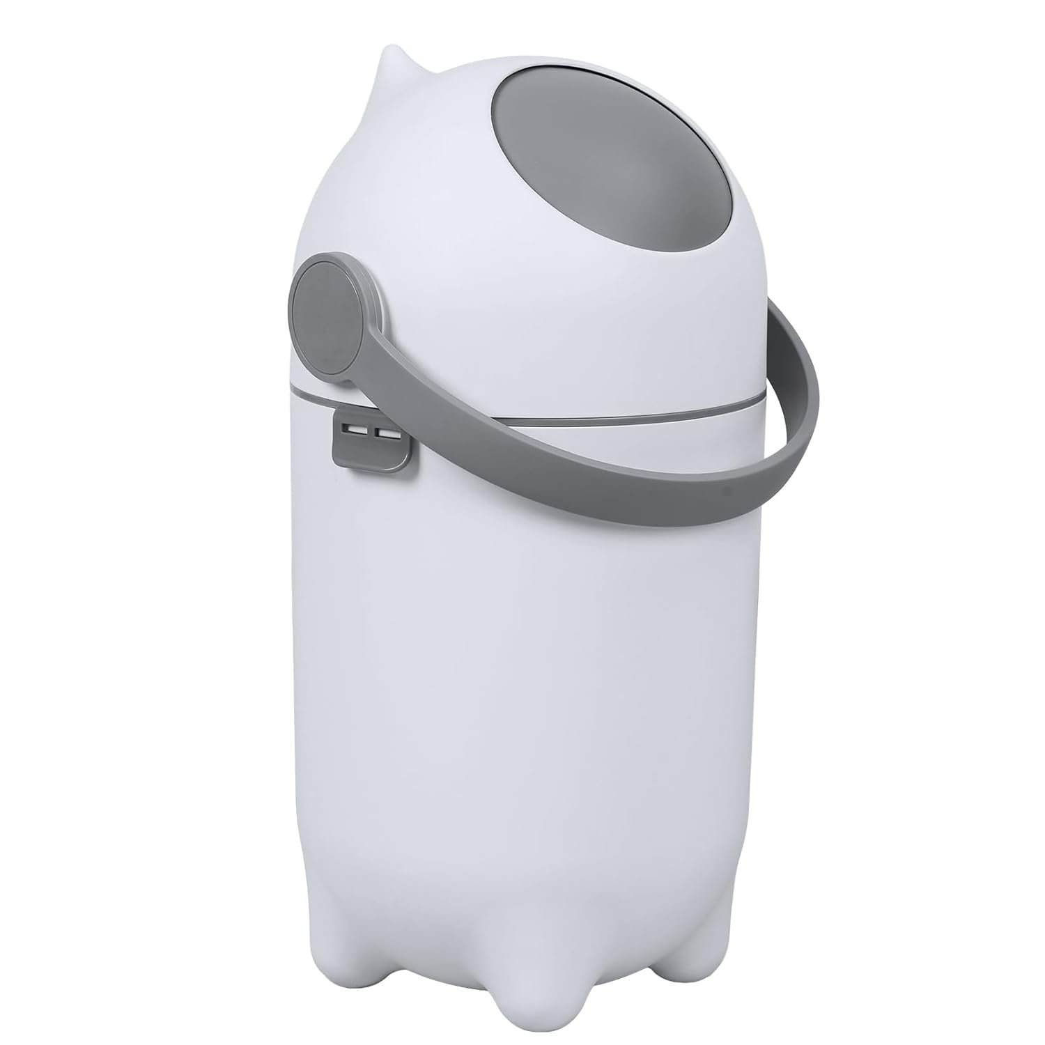 Diaper Pail with Airtight Lid, Odor Control Diaper Bin, No Special Bag Required, 15 Liter/ 4 Gallon Nursery Trash Can, Holds Up to 16 Diapers White