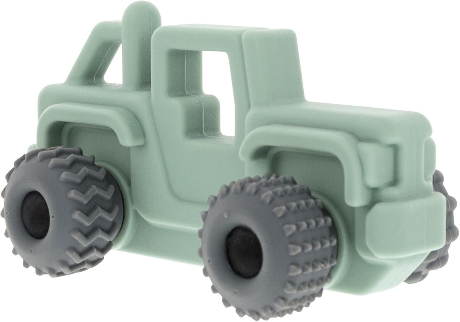 Nuby Silicone Teether Toy for Babies – Textured Teething Green Jeep Car with Moving Wheels – Soothes Sore Gums – Encourages Tactile Development and Hand-Eye Coordination – Ages 6+ Months