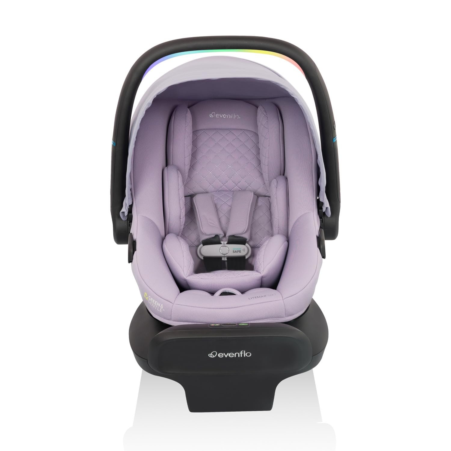 Evenflo LiteMax NXT Rear-Facing Lightweight Preemie and Infant Car Seat 3-30lbs with SensorySoothe. Easy Install with Base (Agate)