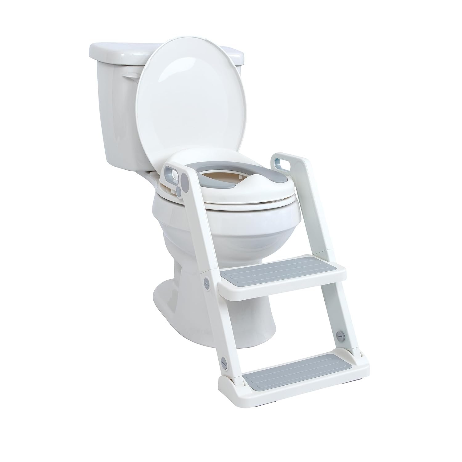 Nuby Step Ladder Toddler Potty Seat for Toilet – All-in-One Kids Potty Training Toilet Seat with Ladder for Toddlers 18+ Months – Grey