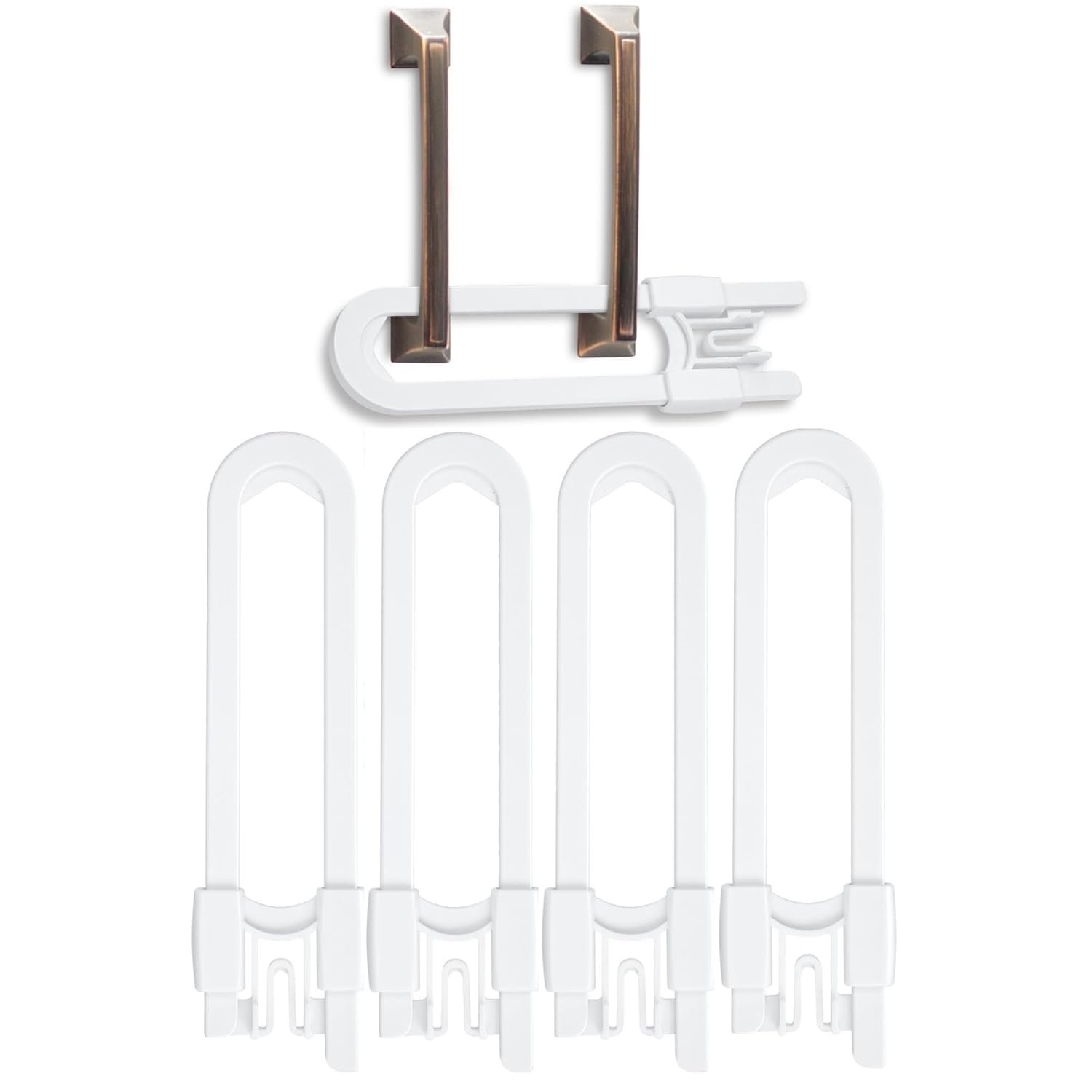 Vmaisi Baby Sliding Cabinet Locks – Adjustable U Shaped Child Safety Locks for Cabinets with Handles or Knobs, Childproof Latches for Kitchen Bathroom Storage Cupboards 4 Pack