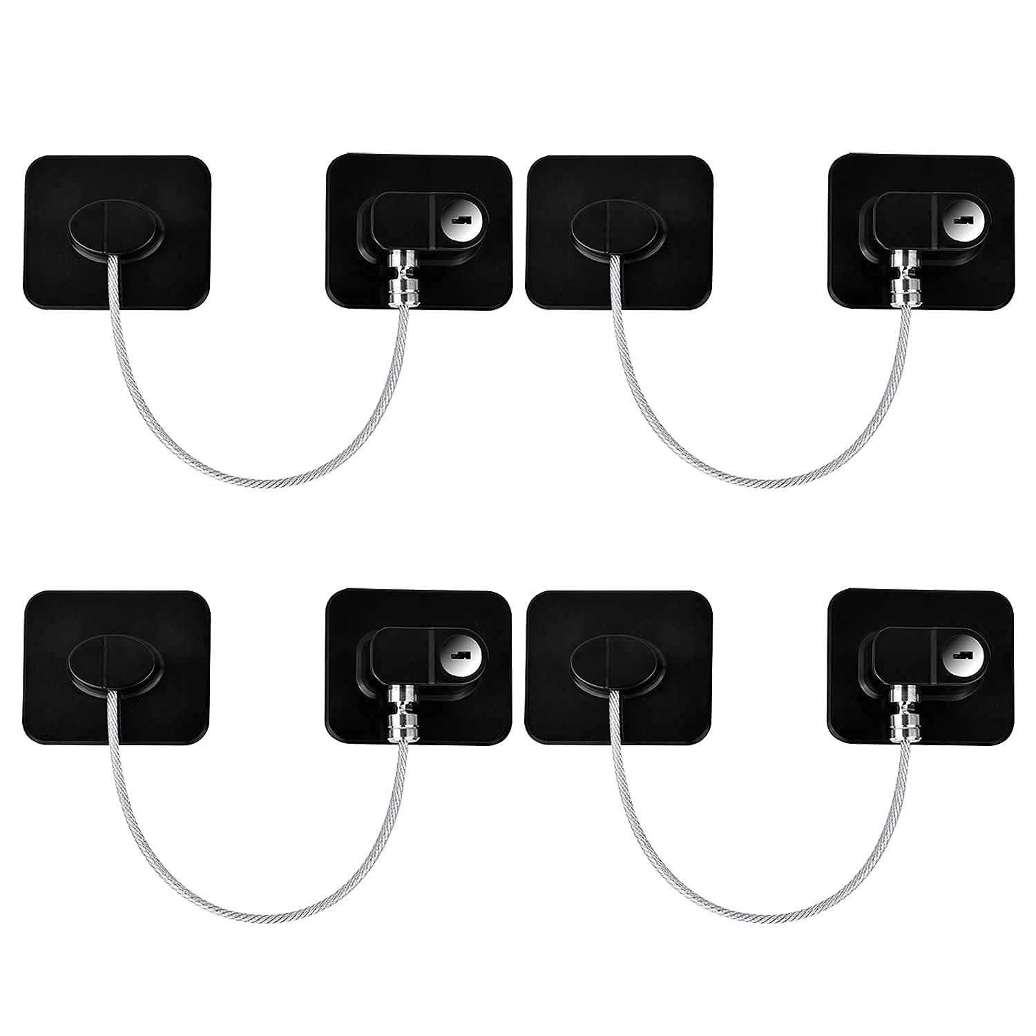 YEYA Upgraded Refrigerator Locks 4 Pack with Keys, Baby Proof Cabinet Locks, Safety Door Locks for Toddler