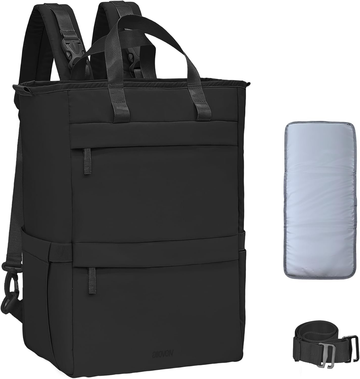 Diaper Bag Backpack, Large Baby Diaper Bag with Changing Pad, Baby Bag for Mom with Quick-access Insulated Pockets, Lightweight Multipurpose Travel Backpack (Black)