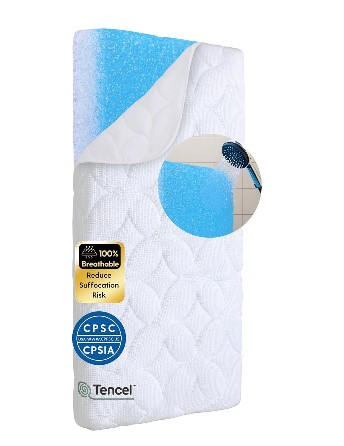 Babelio Crib Mattress Ultra-Breathable 100% Washable Core Dual Sided Baby Toddler Mattress with Removable Machine-Washable Cover 52″ x 28″