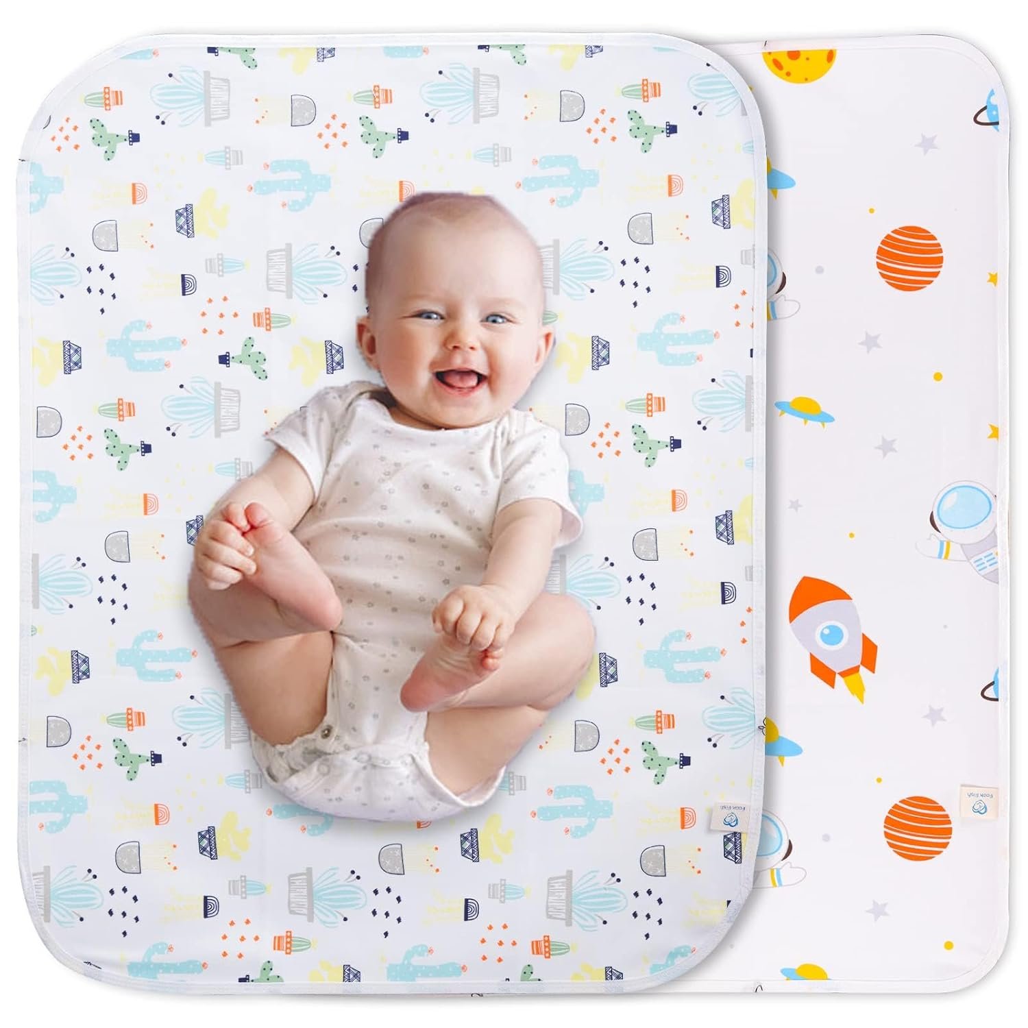 Baby Changing Pad Changing Table Pads Waterproof Large Size 37.5×27.5 Inch Portable Diaper Changing mat Liners Reusable Washable Mattress Protector for Girls & Boys 2 Pack