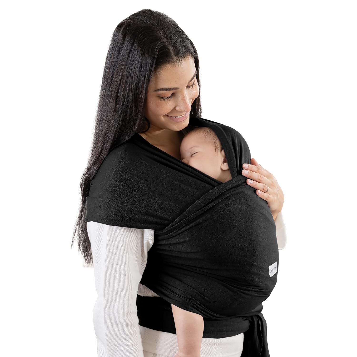 Comfy Cubs Baby Wrap Carrier – Soft & Secure Fit Cotton Blend Baby Carrier Newborn to Toddler – Hands-Free & Lightweight Infant Wrap – Adjustable, One Size Fits All Toddler Sling – Black