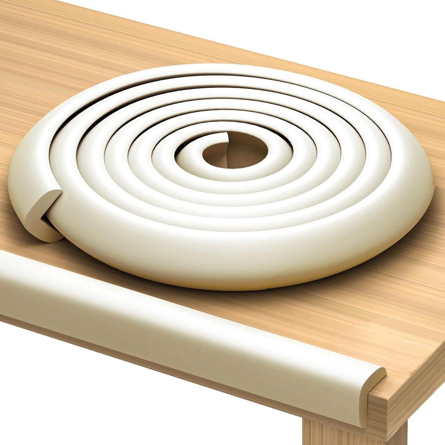 Premium 12ft Edge Protector for Baby, Odorless & Waterproof Foam Cushion with 3M Adhesive Tape, Non-Toxic to Baby Proof Corners and Edges, Wall Corner Protector & Desk Edge Cushion White