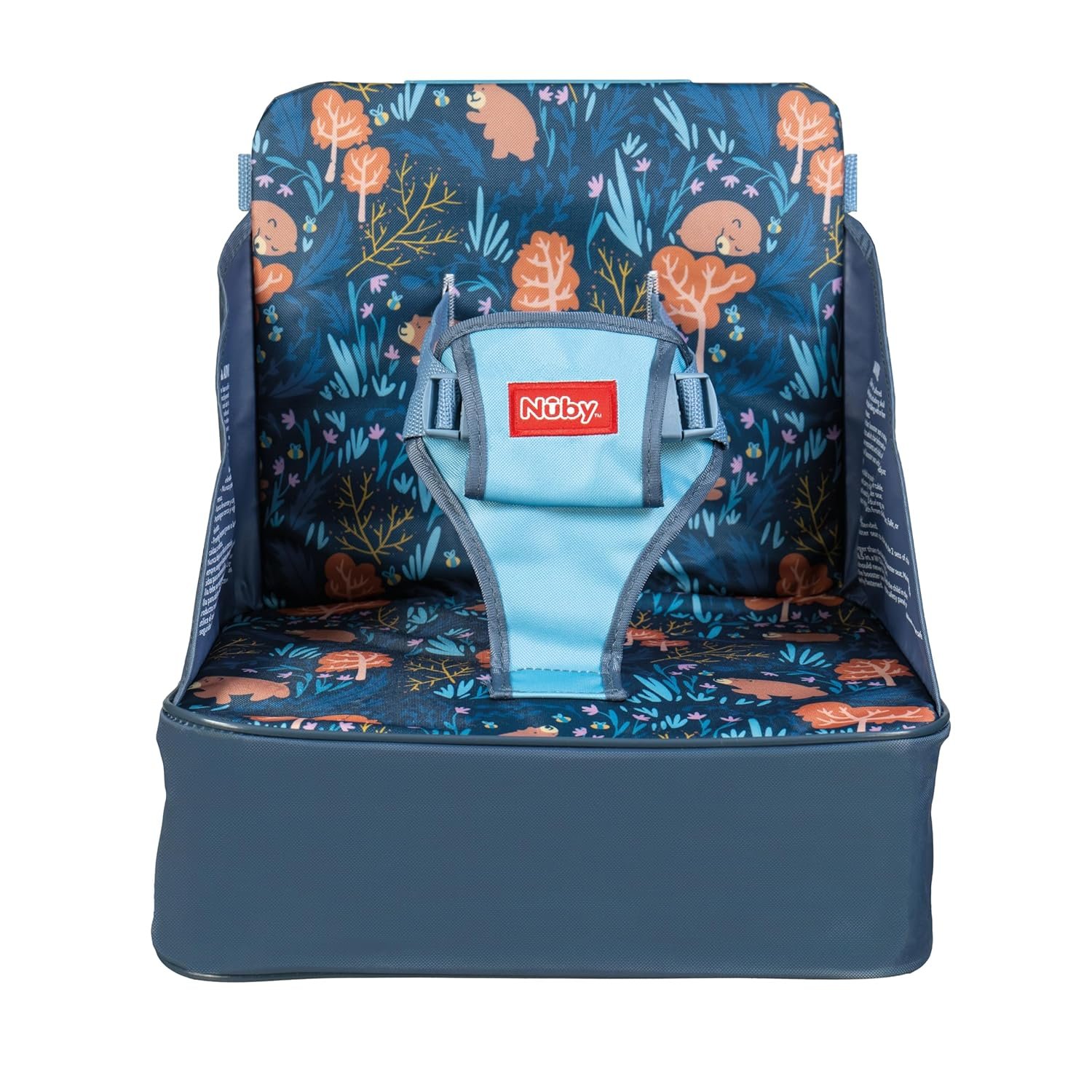 Nuby Easy Go Booster Seat – Travel Booster Seat for Babies and Toddlers with 3-Point Harness – 9+ Months – Bear Print