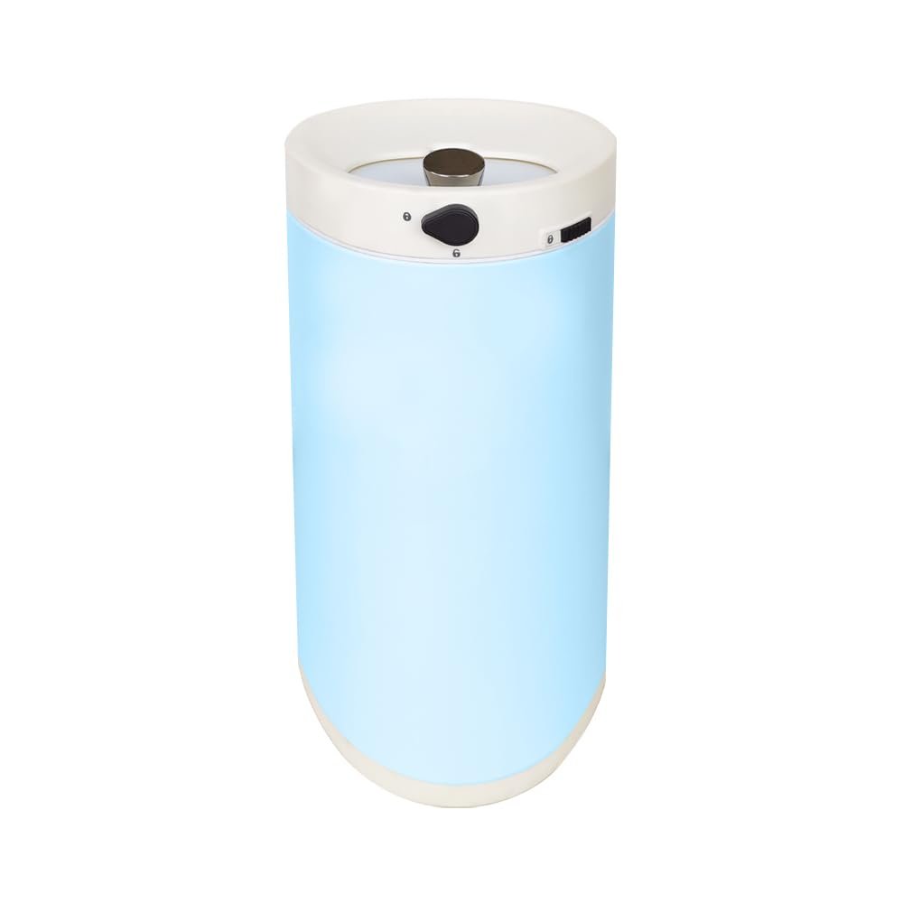 Stainless Steel Diaper Pail, Airtight Odor Control Baby Diaper Bin with Childproof Lock, 4 Gallon/15Liters Compact Nursery Trash Can with Removal Inner Liner, Gift-Ready (Blue)