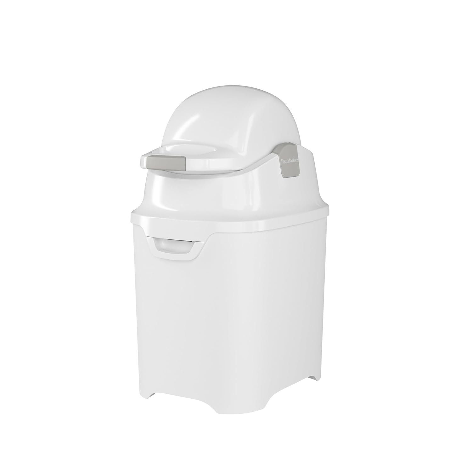 Foundations Mini Diaper Pail with Airtight Lid, Durable & Odorless Diaper Disposal, Large Capacity, Holds up to 30 Newborn Diapers, Refill with Any Bags, Baby Registry Gift – White