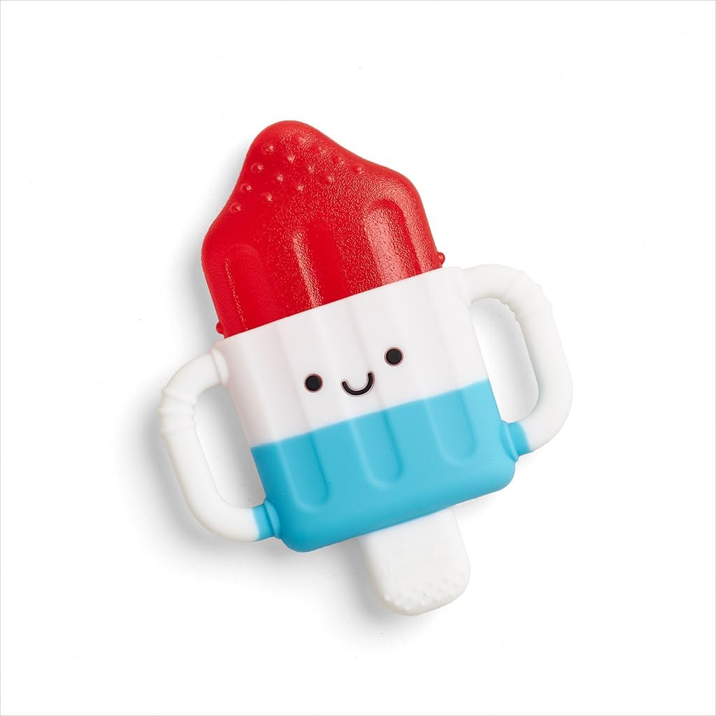 Itzy Ritzy Cold Teether – Itzy Cool Teether with Handles & Removable, Textured Teething Toy (Hero Pop)
