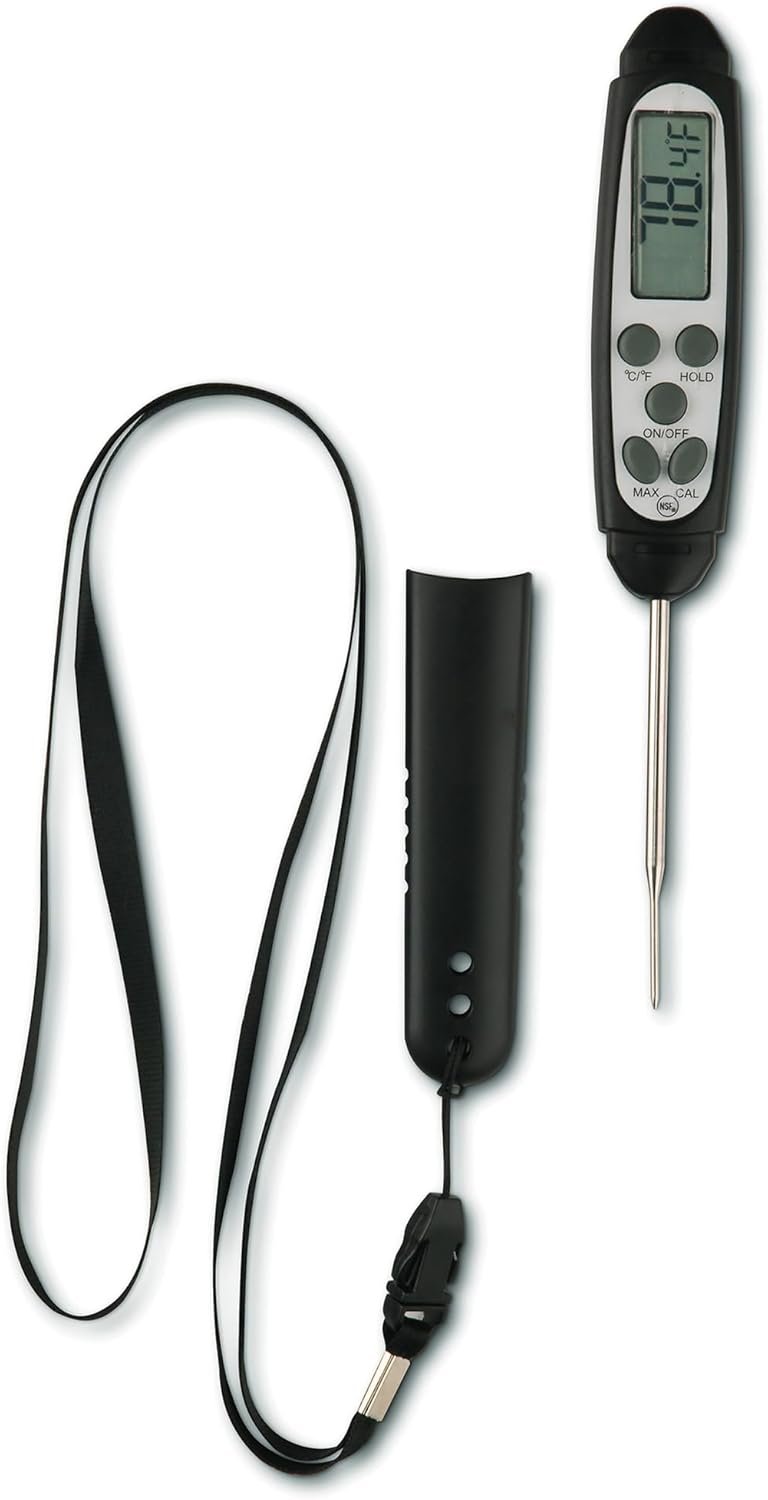 Maverick Fast Read Digital Probe Thermometer, Ultra-Thin 1.7mm Probe, Waterproof, Stainless Steel, with Protective Sheath Handle, Min/Max/Hold Functions, Calibration Option