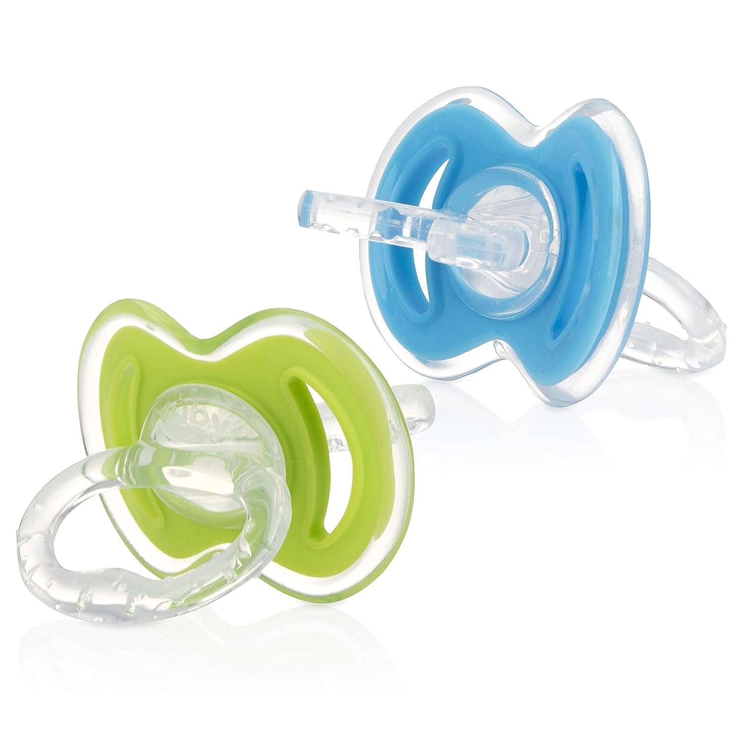 Nuby Gum-EEZ Baby Teethers – 2 Pack – Soothing Bristles, Easy Grip Handle & Hygienic Cover – Silicone Teethers for Babies – 3+ Months – Neutral – 100% Silicone