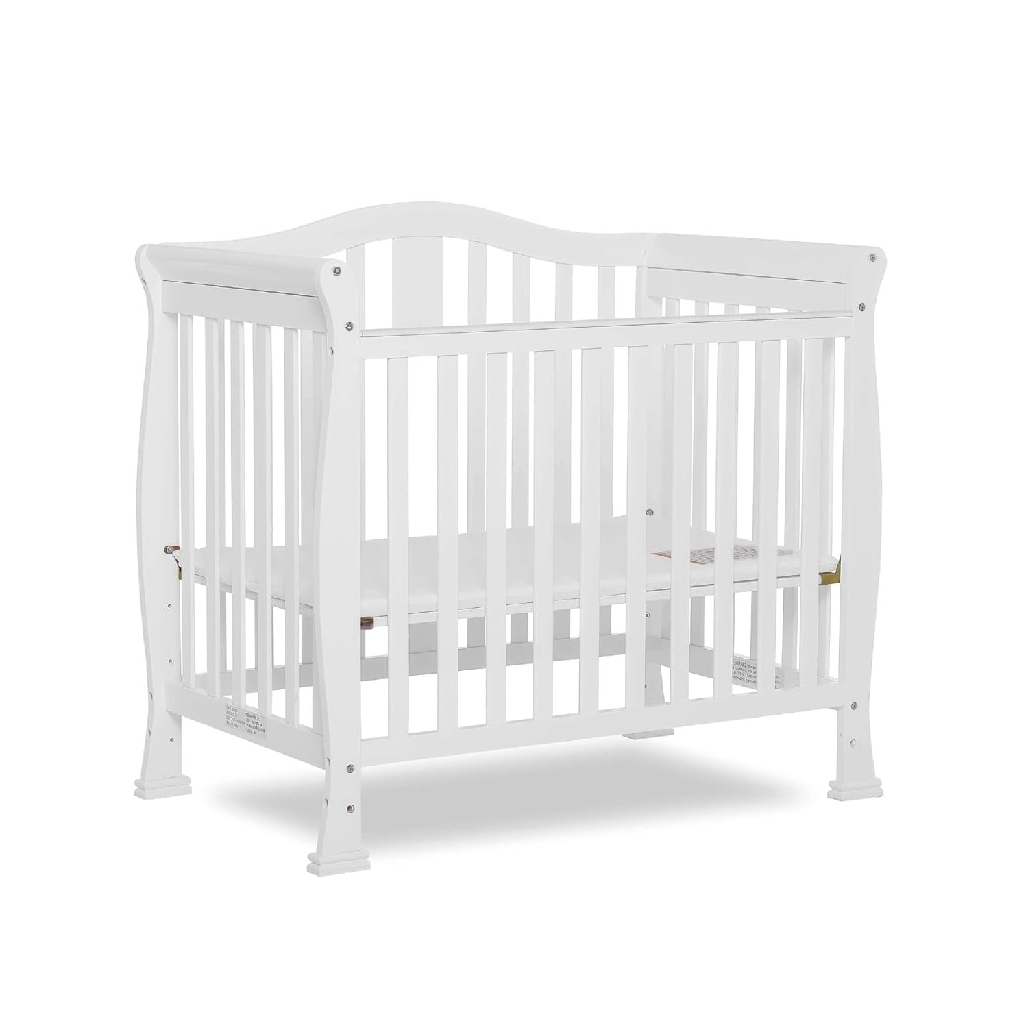 Dream On Me Addison 4-in-1 Convertible Mini Baby Crib in White, GreenGuard Gold & BSA, Non-Toxic, Pinewood, Converts to Mini Daybed & Twin Bed, 1″ Mattress Pad, for Best for Small Nursery