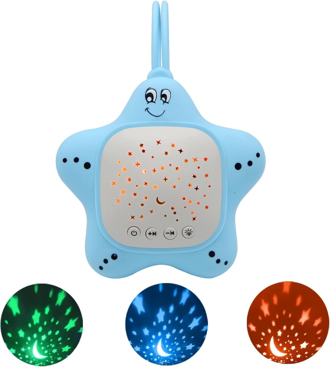 Portable White Noise Machine for Travel | Rechargeable Baby Sleep Aid with Soothing Star Projector & Calming Sound Music, Ideal for Nursery, Car, Crib On-The-Go