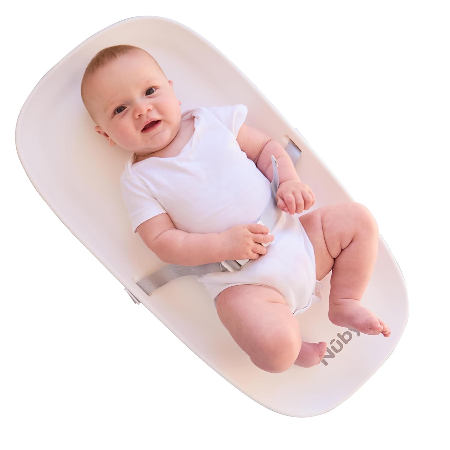 Nuby Diaper Changing Pad with Safety Harness for Infants – Non-Slip Base, Contoured Sides, Soft Foam, and Waterproof Surface