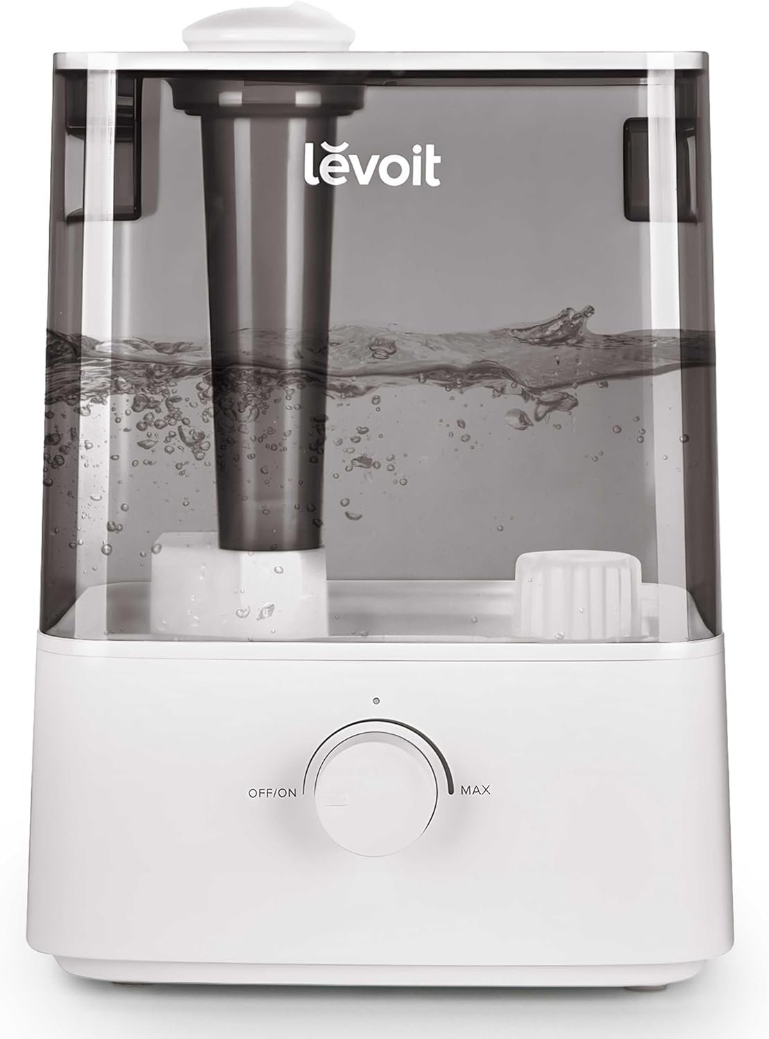 LEVOIT Classic300 Ultrasonic Top Fill Humidifier, Extra Large 6L Tank Last 60-Hour – Super Quiet, Easy to Use and Clean, 360° Rotation Nozzle, Simple Knob Control, Handle, Auto Shut Off, Gray