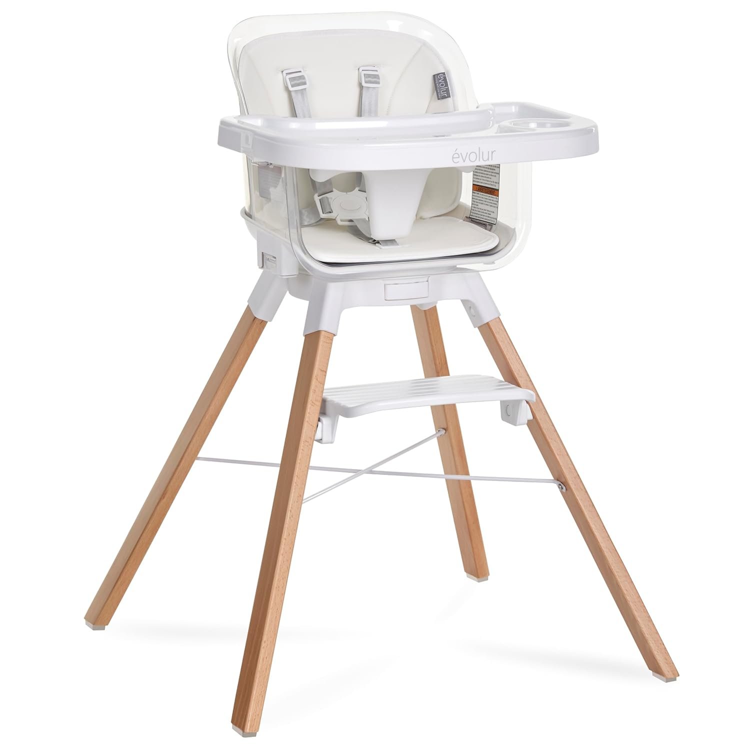 Evolur 360° Bloom Highchair, Rotating, Convertible Baby Feeding Chair with Adjustable Height, Removable Tray, Easy to Clean, Stylish & Space-Saving for Newborns & Toddlers – Panna Cotta