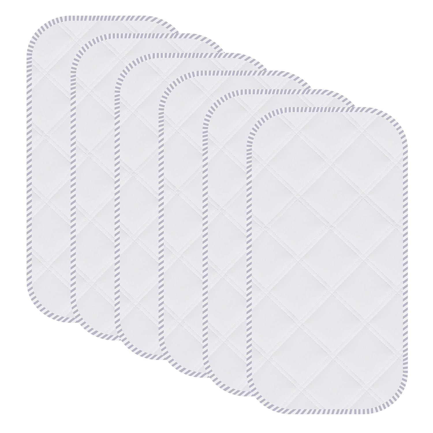 Sunny zzzZZ 6 Pack Baby Waterproof Changing Pad Liners – Quilted Thicker Ultra Soft Changing Table Cover Liners – Durable & Easy to Clean – White – 23″ x 11″