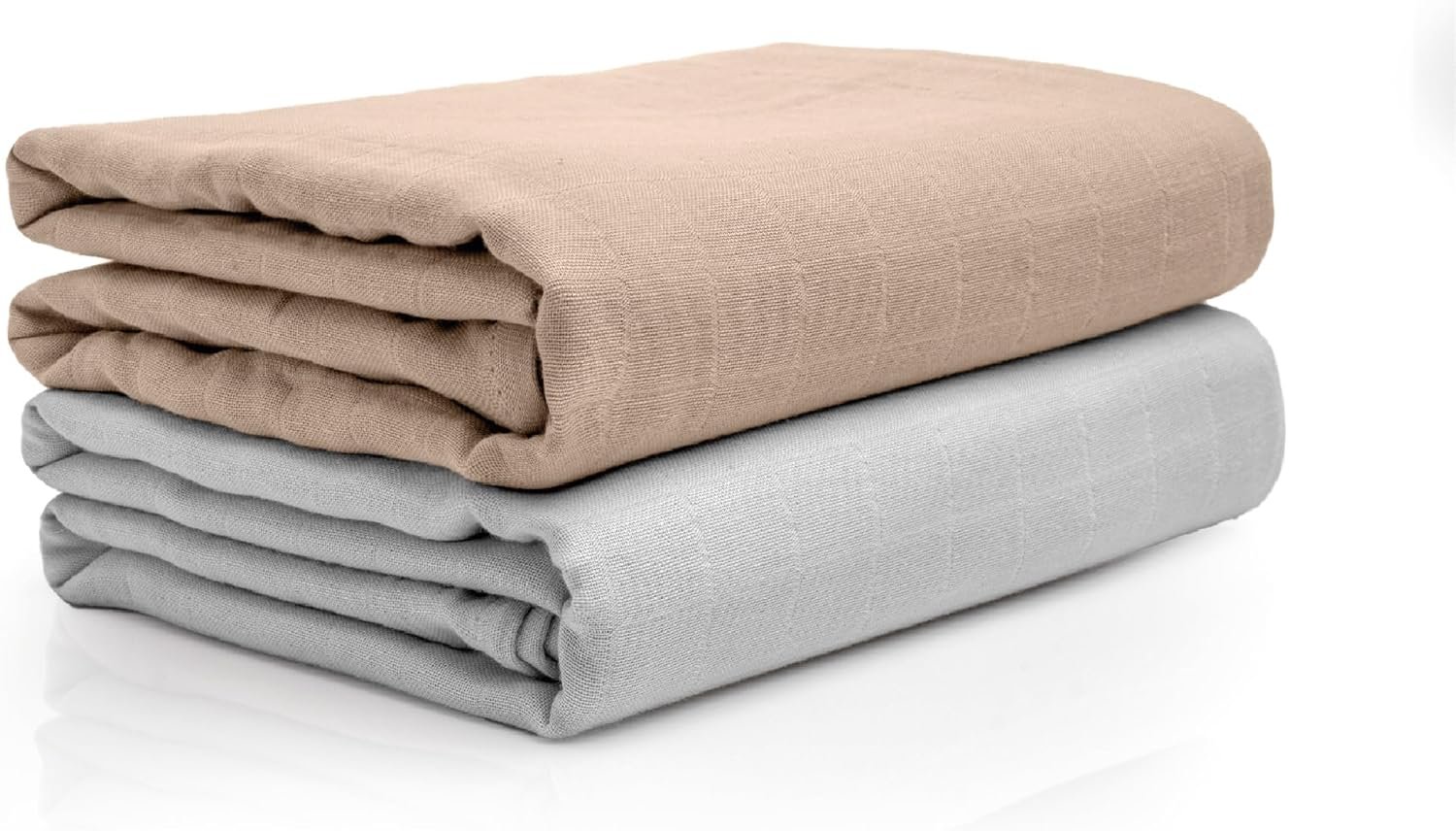 Salt Earth 100% Organic Cotton GOTS Certified 2-Layered Swaddle Baby Blanket, 2 Pack,47″x47″ Receiving Blankets for Swaddling,Wrap for Boy & Girl, Newborn Baby Essentials, Registry (2 Solid Colour)