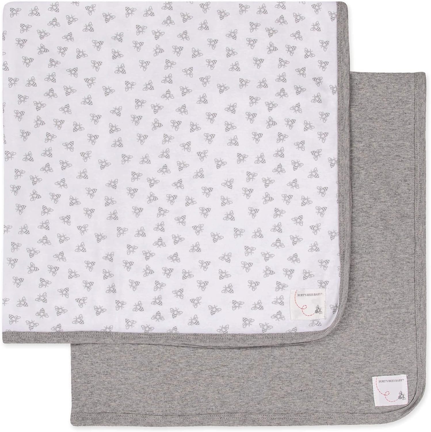 Burt’s Bees Baby Infant Receiving Blankets, Made with 100% Organic Cotton, Stretchy and Soft Honey Bee Newborn Swaddle Blanket – Size 29 x 29 Inches – 2 Pack Set