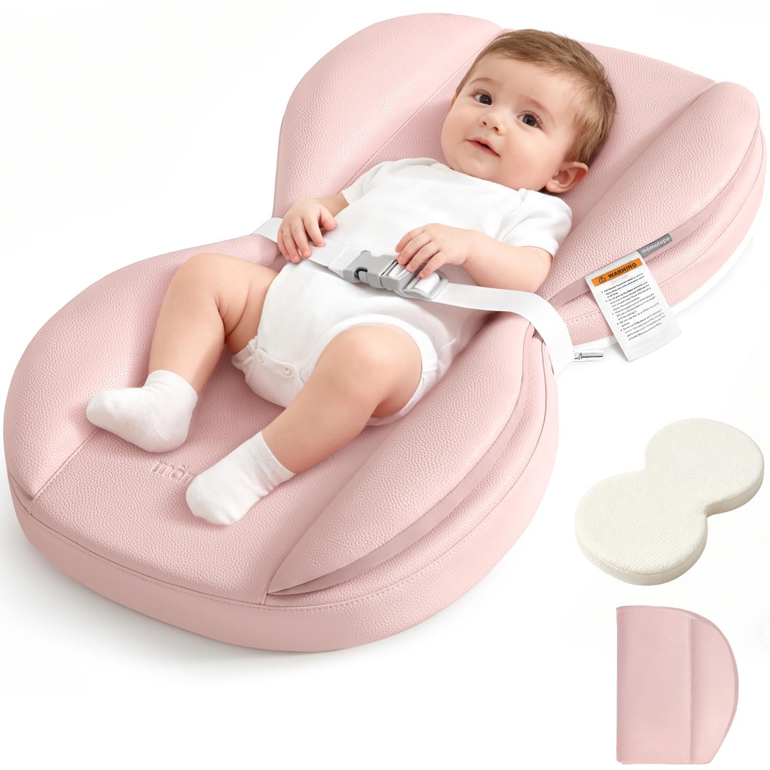 Baby Changing Pad with Waterproof & Wipe-Clean, Non-Slip PU Diaper Changing Pad, Adjustable Safety Belt, Changing Pad for Dresser, Changing Table,28″X16″,Pink