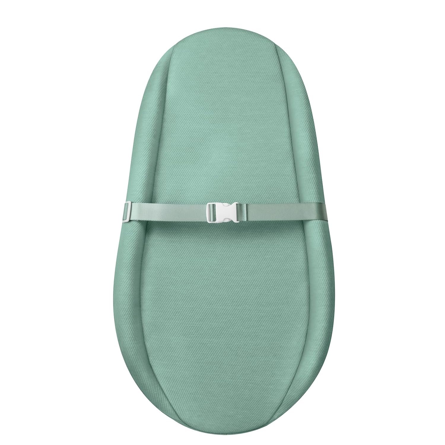 Contoured Changing Pad with Soft & Washable Cover, Waterproof Lining Foam Baby Changing Table Pads for Dresser Top, Secure with Security Strap and Two High Curved Sides, 32”×16”, Sage Green
