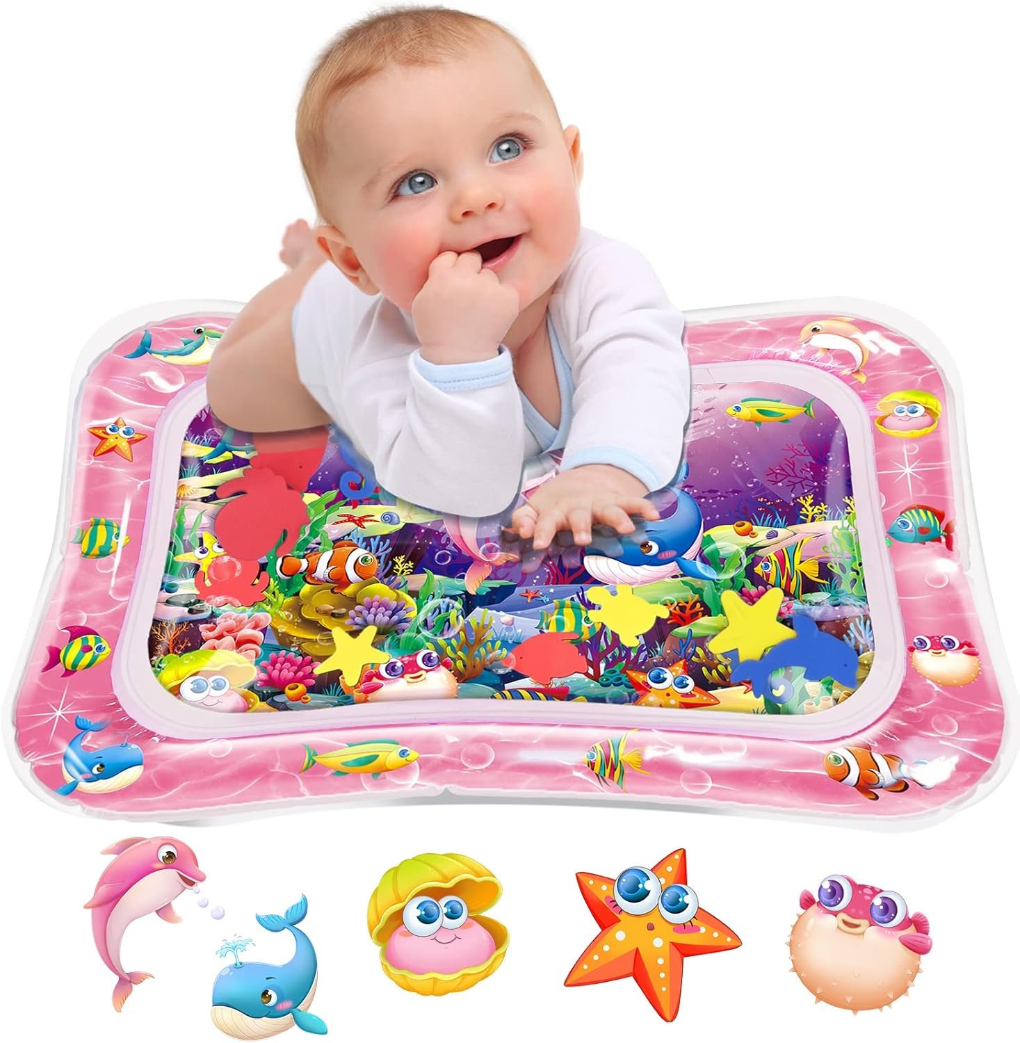 Infinno Tummy Time Water Mat for Babies, Baby Toys for 3 6 9 Months Girls and Boys Sensory Development, Great Gift Idea for Newborns