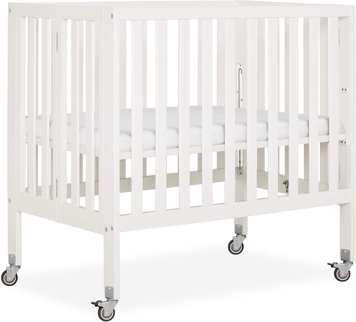 Dream On Me Jett Portable Mini Crib, Non-Full Size Baby Crib for Small Spaces, 3 Mattress Heights, Compact Travel Design, Includes Mattress, GREENGUARD Gold & BSA Certified, Cannoli Cream