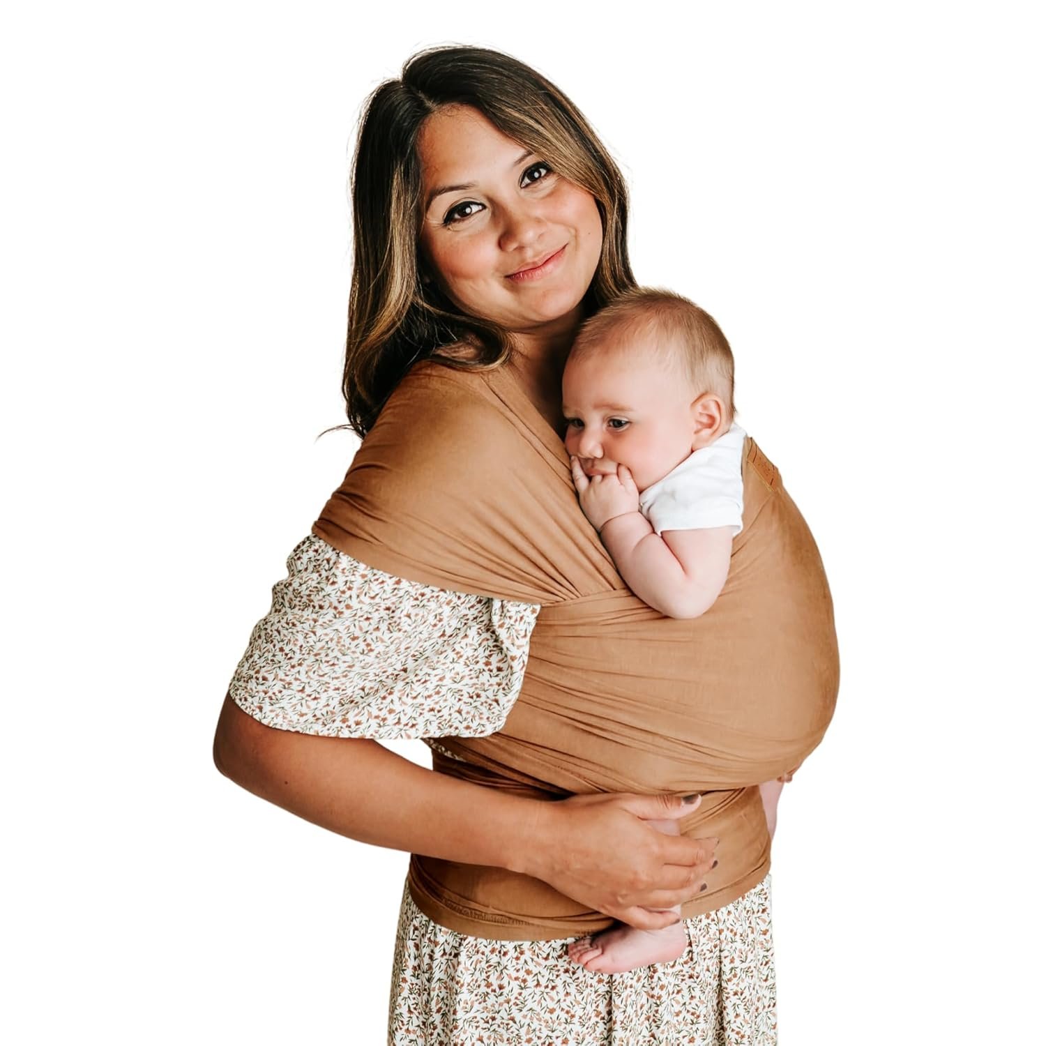 Tuck and Bundle Baby Wrap Carrier for Newborns, Infant Carrier for Babywearing, 8-35 lb Lightweight Soft Tencel Modal Baby Wraps, Baby Essentials, Best for Baby Shower, 0-18 Months Old – Sandstone