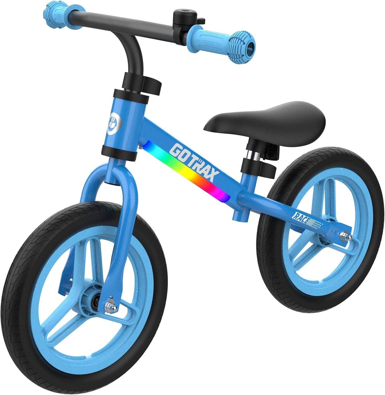 Gotrax KS12 Balance Bike for 2-5, 12″ Toddlers Push Bike with LED Light, Adjustable Seat & Handlebar, Flat-Free Tires & Easy Assembly Kids Bicycle, Lightweight & No Pedal, Gift for Boys Girls