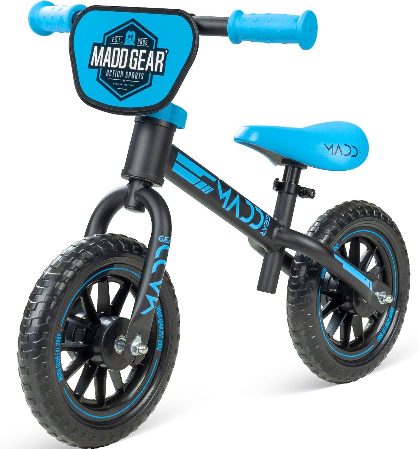 Madd Gear Balance Bike for Toddlers – 18 Month to 4 Years – No Pedal Lightweight Training Bicycles – Adjustable Seat & Maintenance Free 10 Inch Airless Tires – Great Birthday Gift