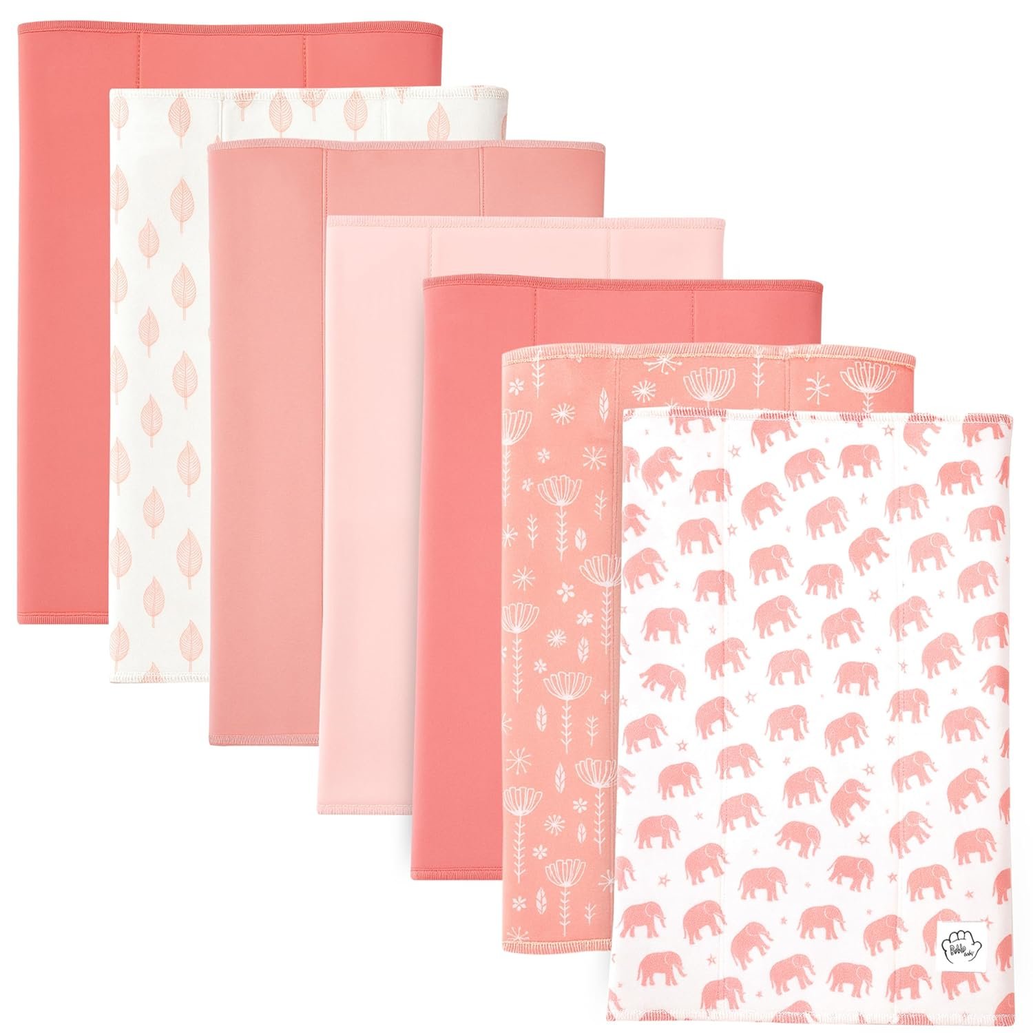 Baby Burp Cloths for Boys and Girls – 7 Pack Large 100% Cotton – Double Layered Extra Absorbent Burp Rags, (Pink, 7 Pack)