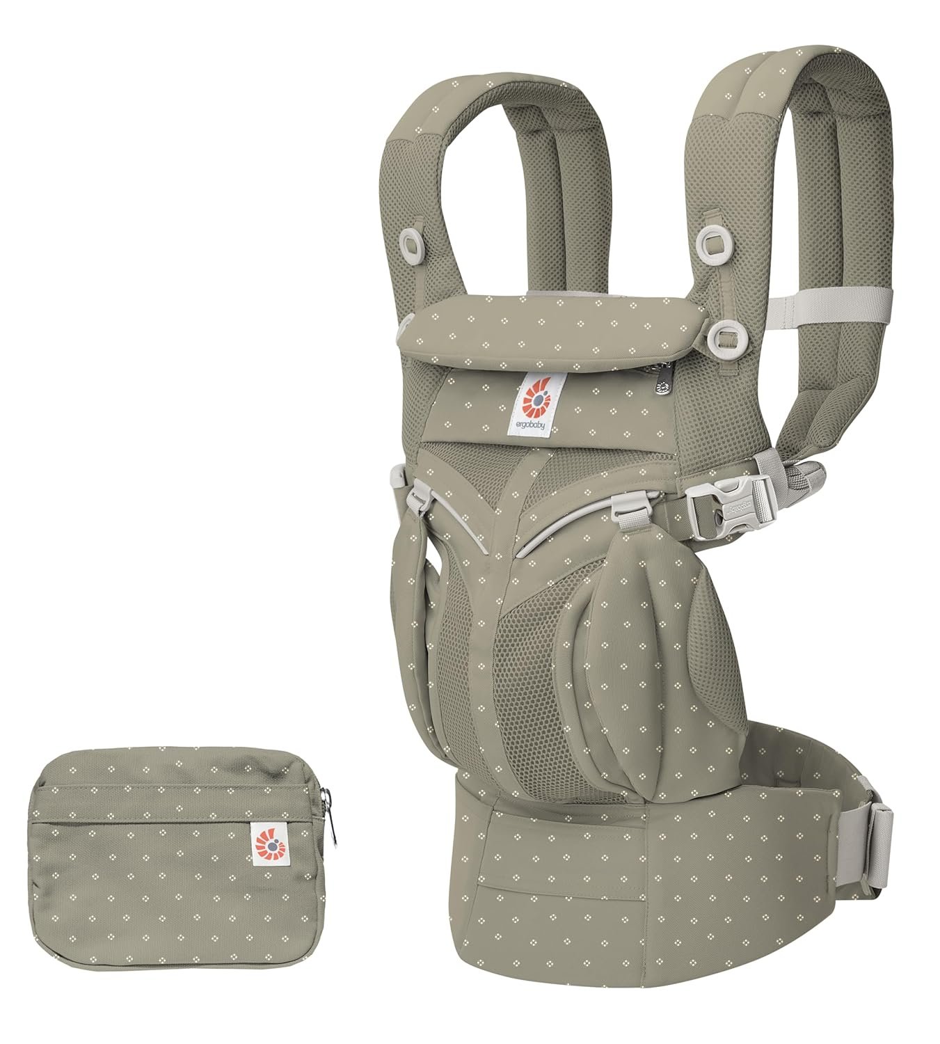 Ergobaby Omni Classic Baby Carrier Newborn to Toddler – Breathable Baby Carriers for Summer – All-Position Carrier with Lumbar Support (7-45 Pounds), Mesh, Soft Olive Diamond