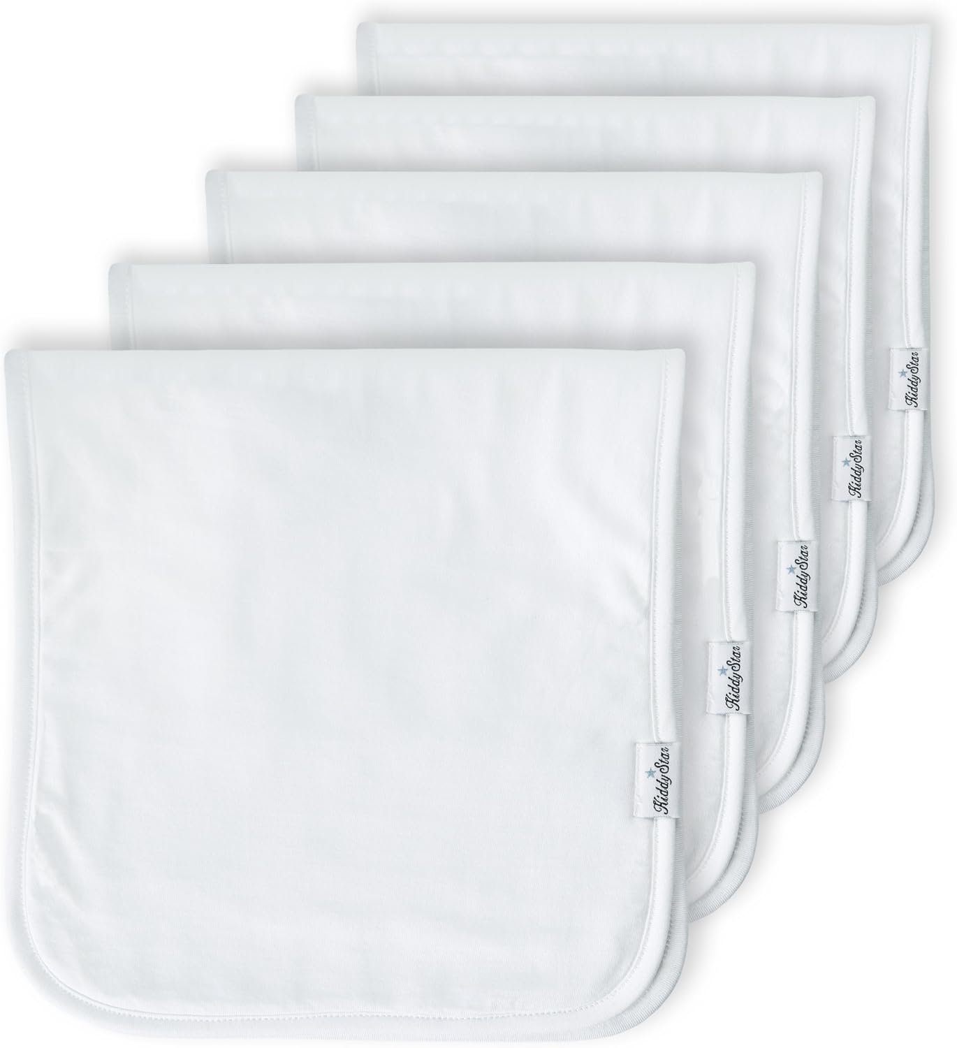 KiddyStar 5-Pack Burp Cloths – Organic Cotton, Soft, Large & Absorbent 3-Layer Towels for Newborns – Essential for Feeding & Spit-Up