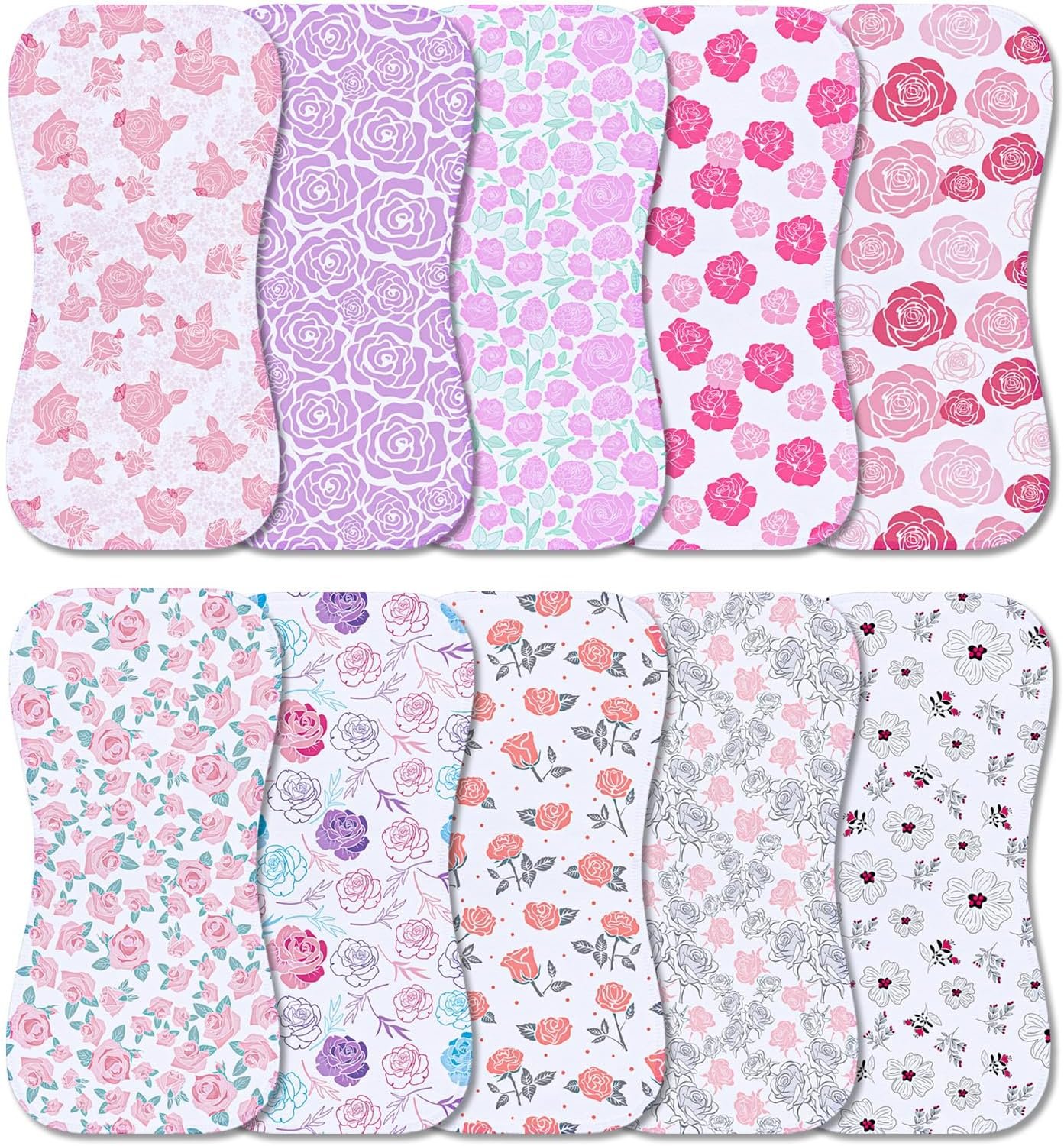 10-Pack Burp Cloths for Baby Boys and Girls – Organic Baby Burp Cloth,Baby Washcloths, Burp Rags, Large Neutral Burp Clothes for Newborn