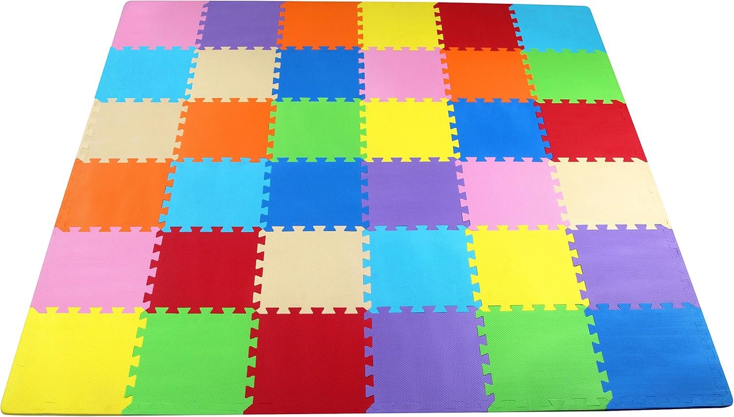 BalanceFrom Foam Floor Tiles for Kids – Non-Toxic Comfortable Baby Play Mat and Interlocking Foam Tiles for Crawling & Development, Soft Play Mat for Babies, 36 Tiles Cover 36 SQ SF